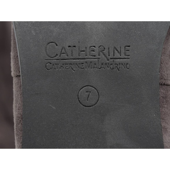 Catherine Malandrino Sock Boots Womens 7 Gray Fabric Pearl Heel Thigh Highs - Picture 10 of 11